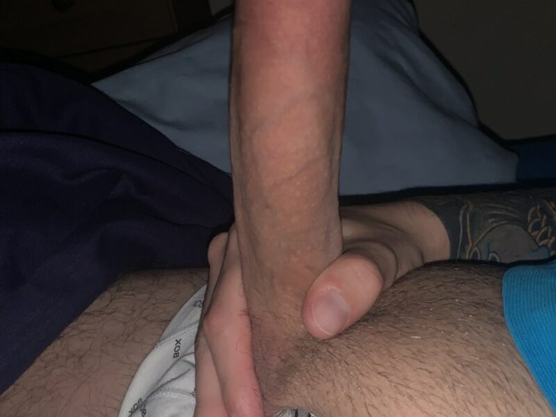 Hard dick with trimmed pubes