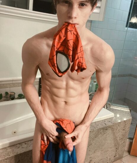 Ripped boy showing cock