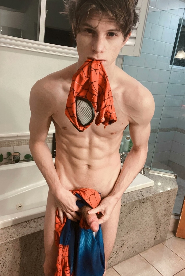 Ripped boy showing cock