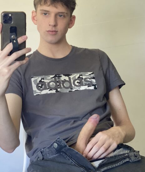 Selfie boy with his cock out