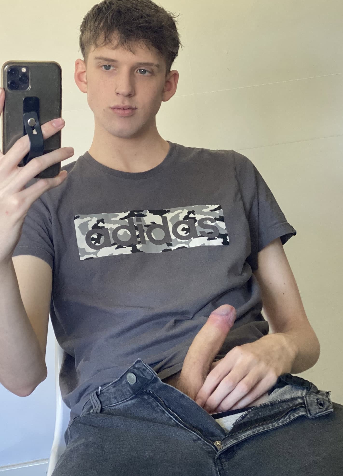 Selfie boy with his cock out